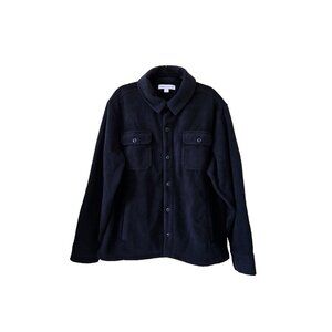 Amazon Essentials Shirt Mens XL Black LS Button Up Pockets Fleece Cottage Casual